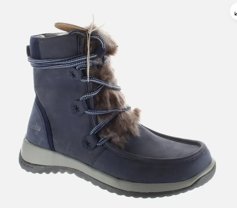 Jambu Denali Waterproof Boots 8 Blue NWT Faux Fur Ankle Booties Snow Winter Lace